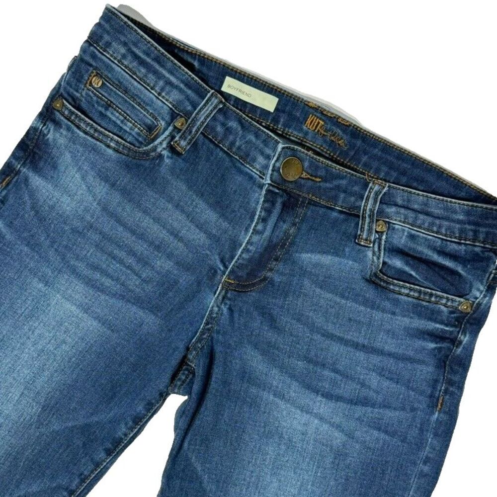 Kut from the Kloth Boyfriend Mid Rise Stretch Dark Wash Jeans Women’s Sz 6 (J1)